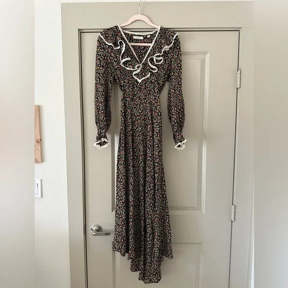 Doen NWOT Eugenie Black Floral Dress - Size XS - Picture 3 of 10